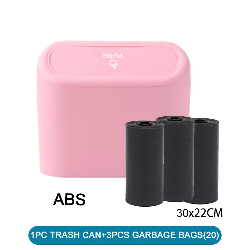 1/2/3Pcs Car Trash Can (with Lid) Contains 60 (300) Garbage Bags, Small Car Trash Can, L detail view