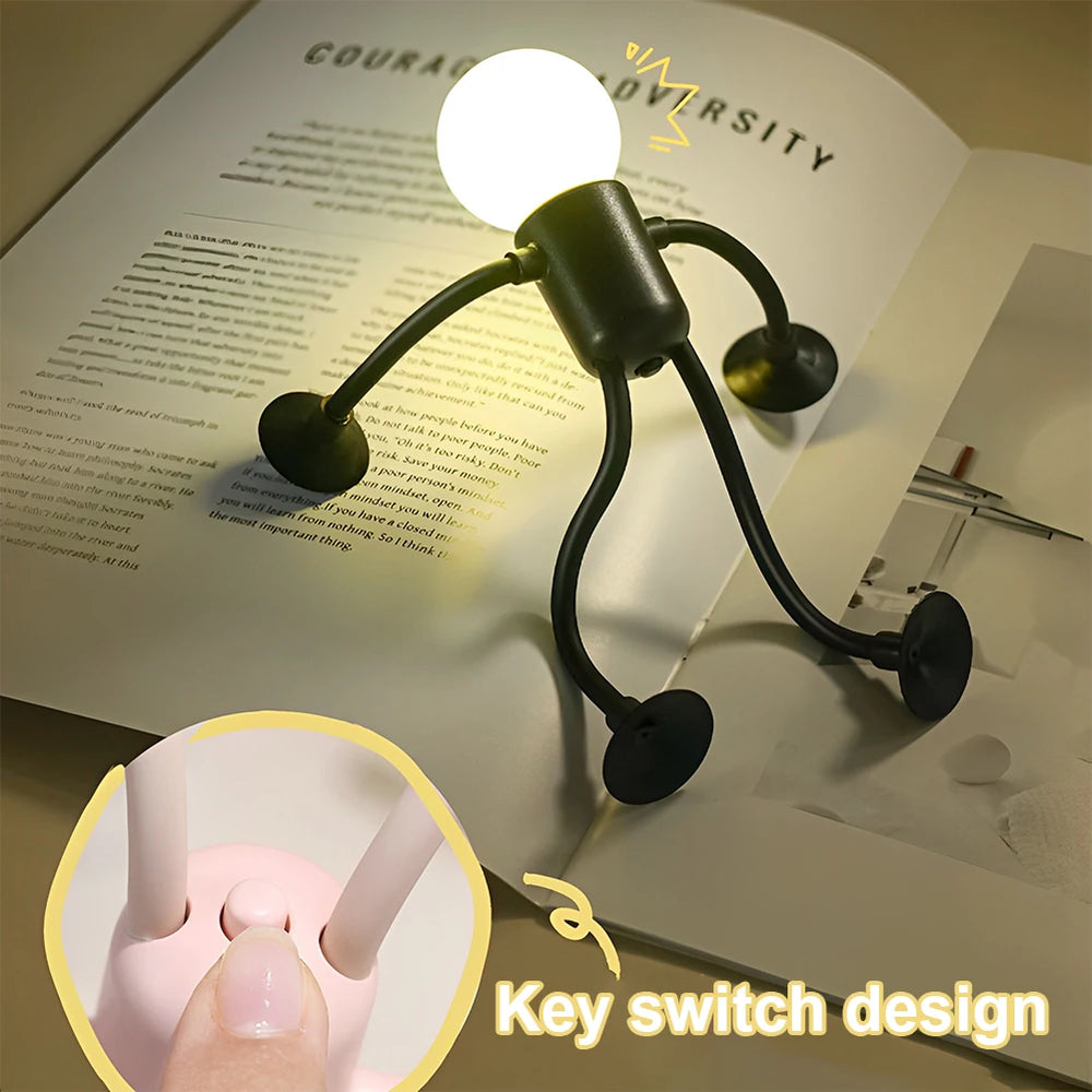 Cartoon Sportsman Night Light | Bendable Suction Cup Desk Lamp close-up view