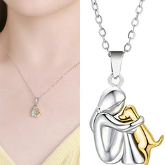 Cute Girl Puppy Pendants Necklaces Fashion Simple Personalized Alloy Women and Dog Ne alternate view