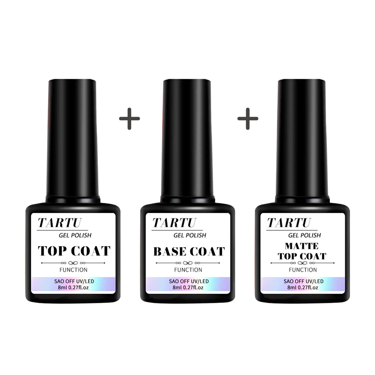 1pc/2pcs/3pcs 8Ml Functional Gel Nail Art Set with Base Coat and Diamond Top Coat,Matte Top ,Soak Of