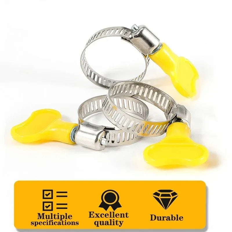 5 Pcs 8-44mm Adjustable Yellow Plastic Handle Hose Clamps | Stainless Steel Worm Driv lifestyle view