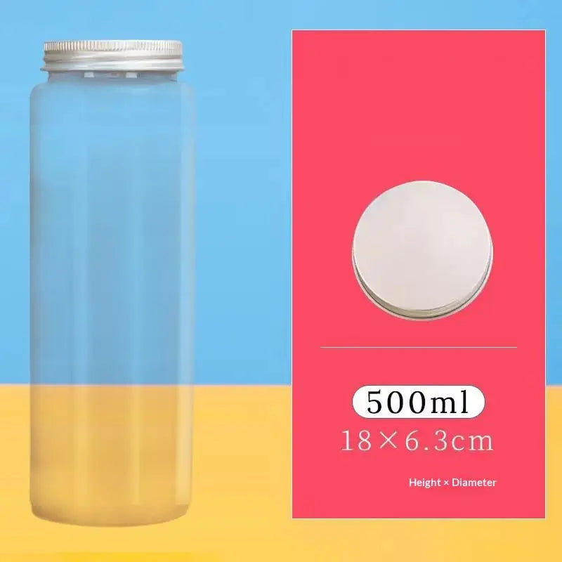 Plastic Disposable Square Plastic Bottle 500ML 650ML Juice Beverage Milk Tea Yogurt Cont detail view