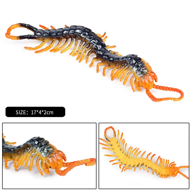 Oenux Insect Animals Model Spider Web Scorpion Bat Action Figures Figurine Miniature Cute Educational Kid Toy Halloween Gift