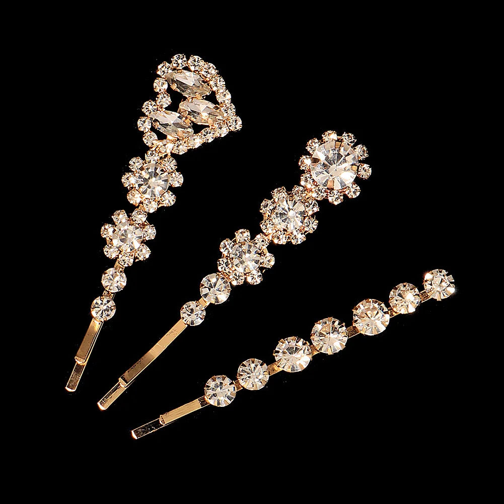 Fashion Bridal Barrettes Clear Crystal Women Hair Ornaments Hair Pins Women Hair Clips Bridal Hair Jewelry Accessories