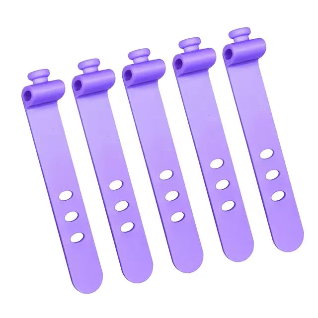 5/10pcs Cable Organizer Clip Strap Silicone Strap Line Storge Holder Cable Wire Wrap lifestyle view