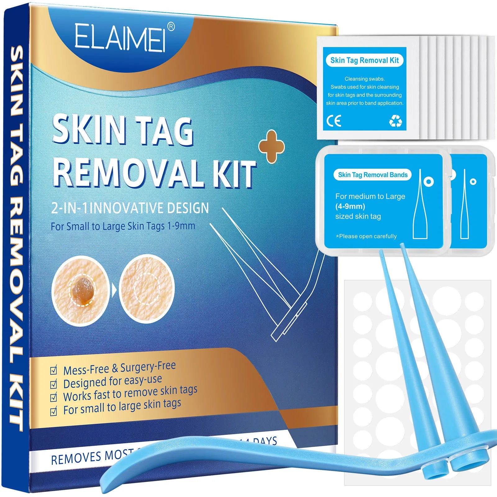 3-IN-1 Painless Skin Tag Removal Kit | Skin Label, Mole, Acne & Wart Removal Pen Set w close-up view