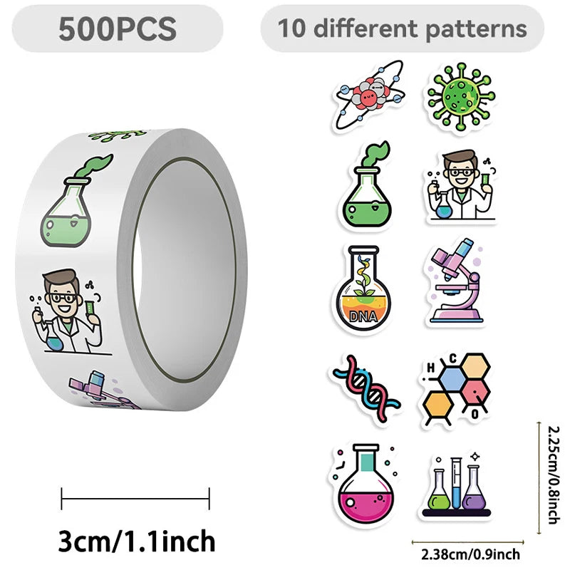 500PCS Science Lab Stickers | Waterproof Vinyl Decals for Chemistry Biology Experim additional angle