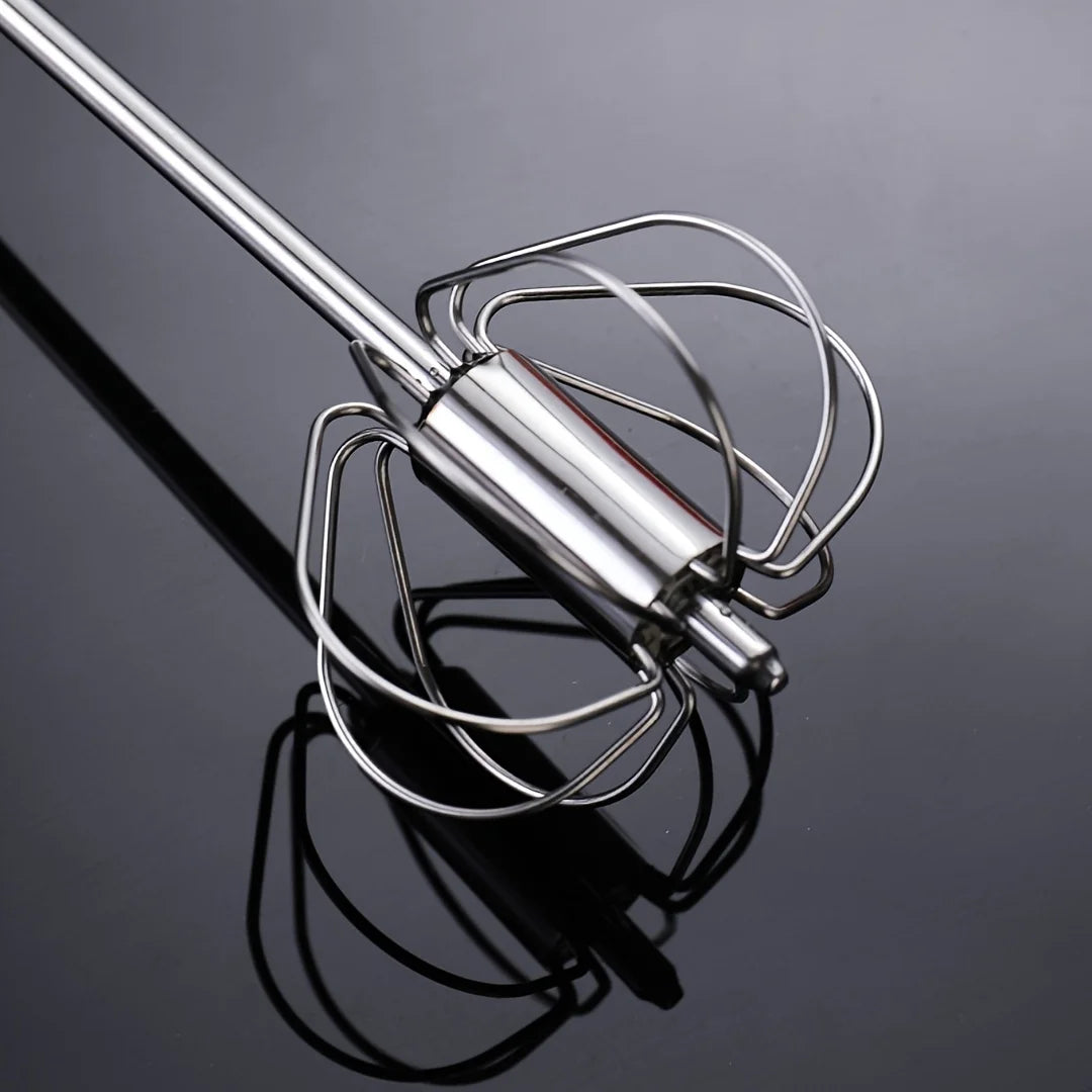 Easy Whisking Stainless Steel Whisk | Semi-Automatic Egg Beater for Hand Stirring additional angle