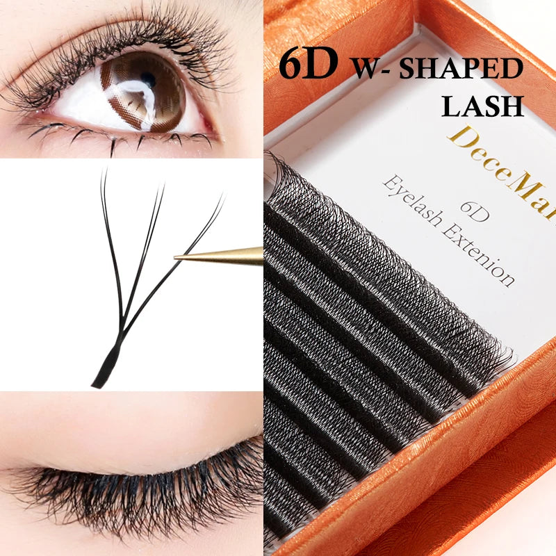DeceMars 6D-W Shaped Eyelash Extensions | Salon-Grade Volume Lashes additional angle