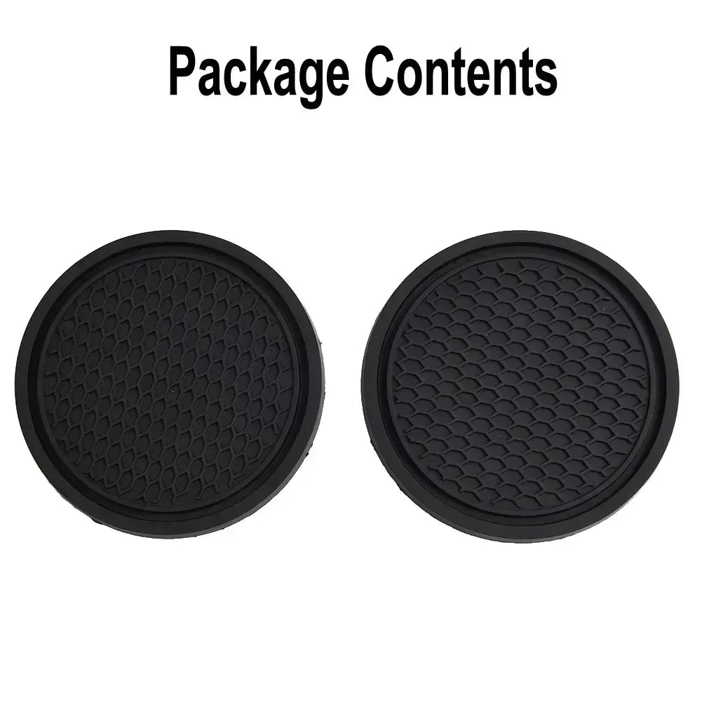 Silicone Cup Holder Insert Coaster Black 2 Pack