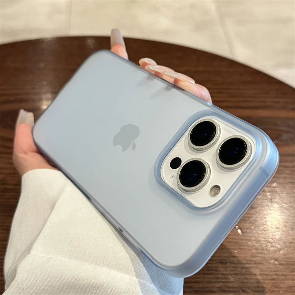Soft Matte Candy Transparent Phone Case For iPhone 18 17 16 15 14 Pro Max Plus 13 12 lifestyle view