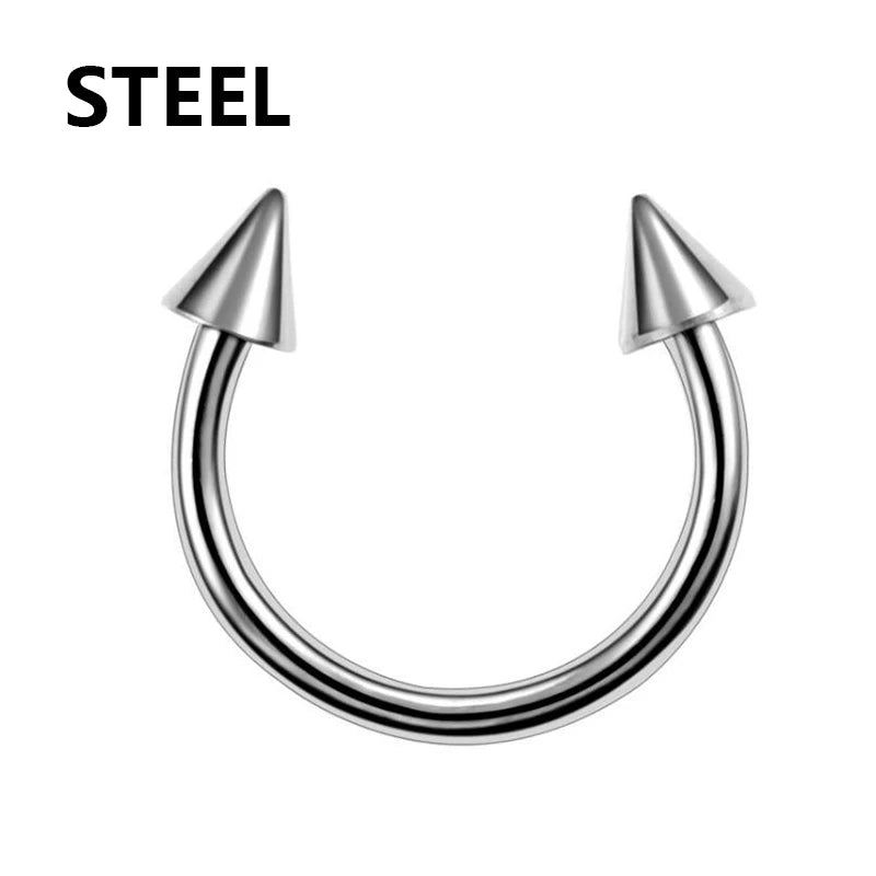 1PC Stainless Steel Helix Piercing Eyebrow Lip Labret Rings Stud Earring 6/8/10mm Tra alternate view