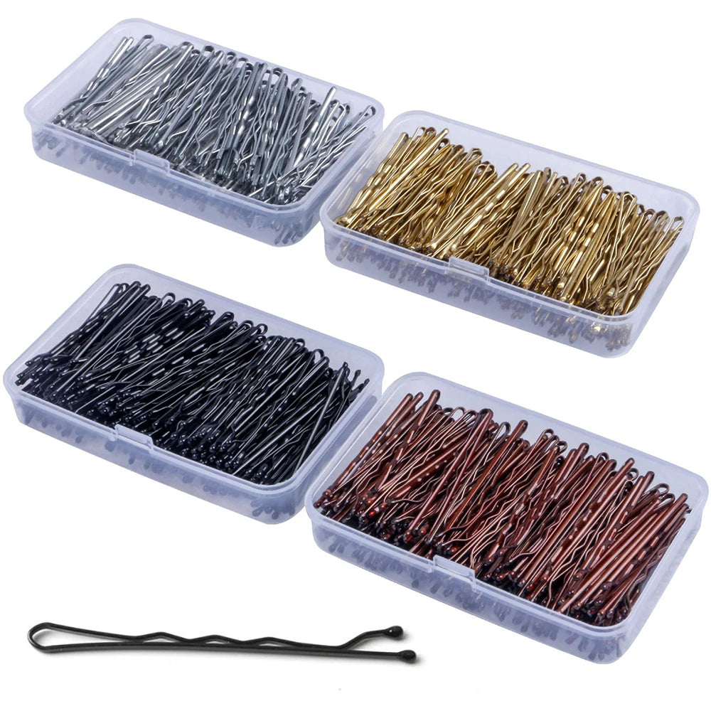 ‌Women's Bobby Pins 100PCS - Classic Solid Hair Clips for Everyday Use, Boxed Hair Accessories Set f
