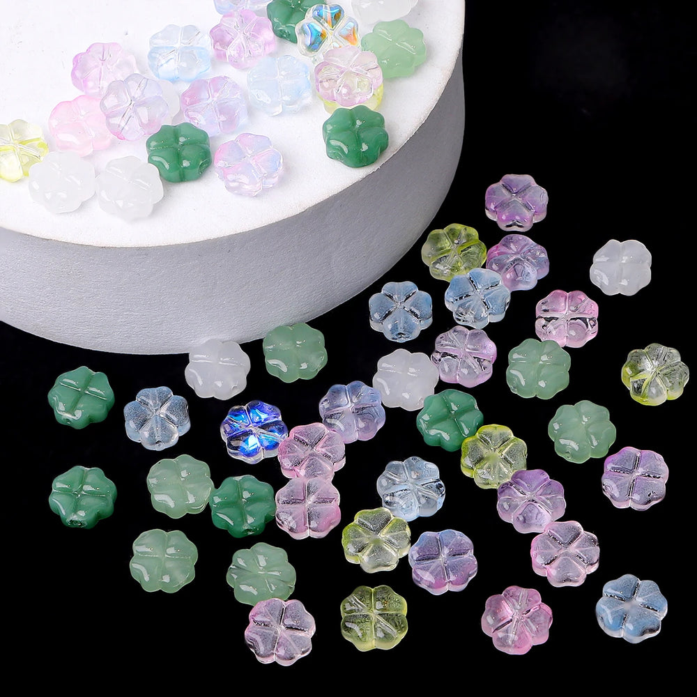 Leaf Flower Beads Scattered Beads Handmade Making Couple Bracelets Necklaces Earrings lifestyle view