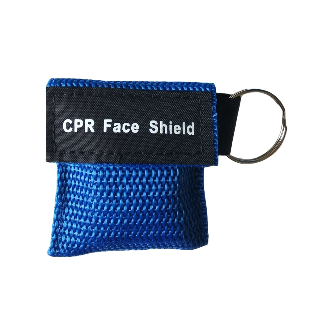 Compact CPR Face Shield Keychain | Portable Emergency Resuscitator Mask close-up view