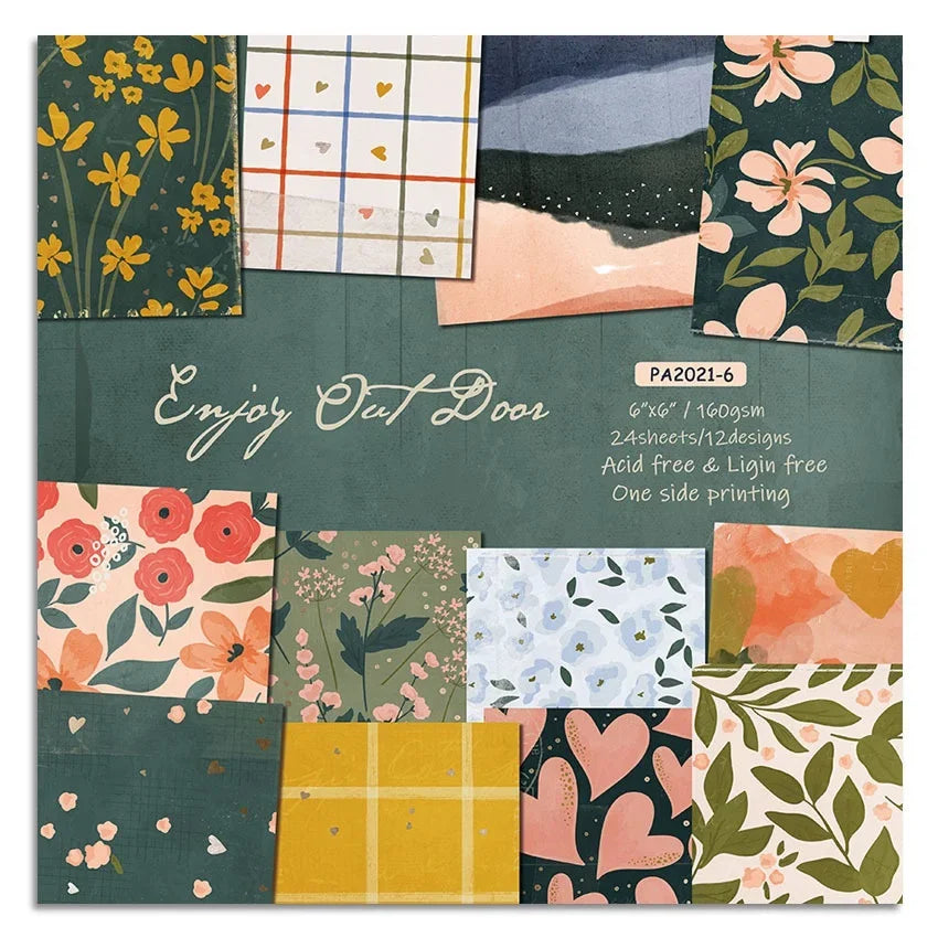 24 Sheets Craft Paper Pads | Origami Scrapbooking Art Backgrounds lifestyle view