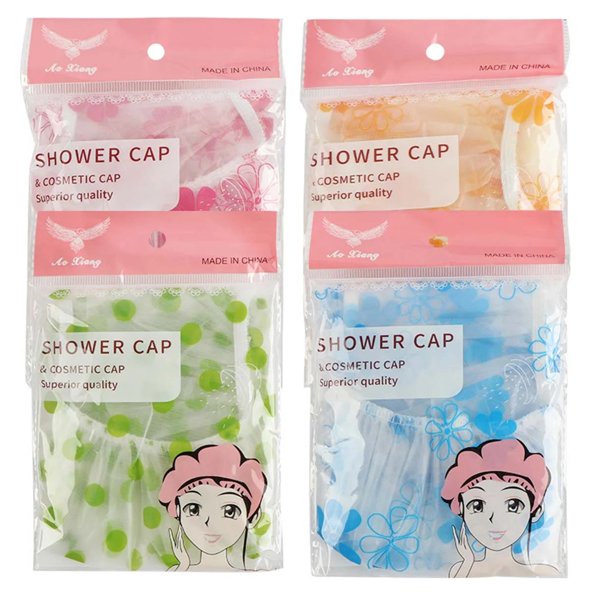 1/5pcs Shower Cap Waterproof Bathing Household Long Hair Shower Dry Hair Cap Kitchen lifestyle view