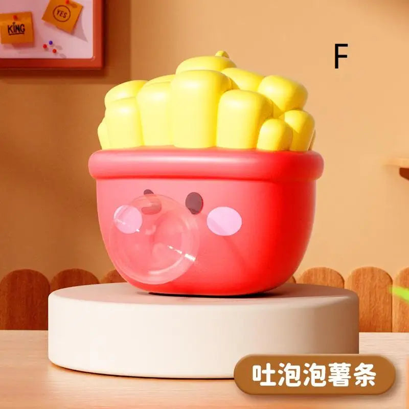 Cute Food Series Spitting Bubbles Squishy Squeeze Toys Anxiety Stress Relief Sensory A close-up view