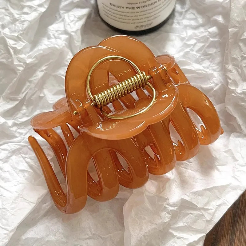New Design Top Grade Pumpkin Hair Claw Clip For Women Sweet Hair Ornament Back Long H alternate view