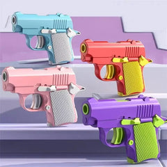3D Printed Gravity Fidget Stress Relief Mini Pistol Toy | Manual Burst Decompression Toy for Adults