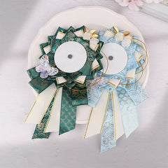 Ribbon Cosplay Bags Rosette Protection Flower Pin Holder Badge Accessories Fill Backpa close-up view