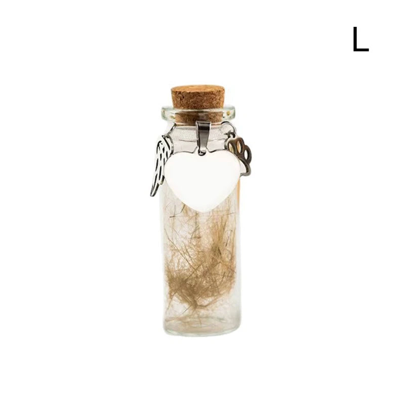 Pet Memorial Bottle For Pet Hair Dogs Cats Fur Keepsake Bottle Storage With 3 Silver alternate view