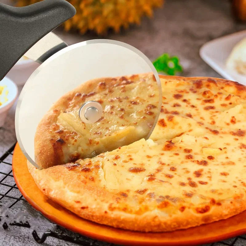 Stainless Steel Pizza Cutter Wheel | Kitchen Pastry Roller Scissor lifestyle view