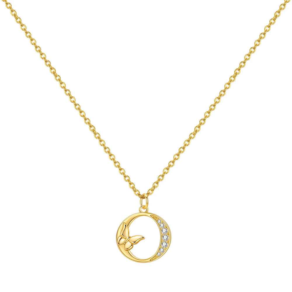 925 Sterling Silver Butterfly Initial Necklace | 26 Letter Y-Shaped Pendant for Wom additional angle