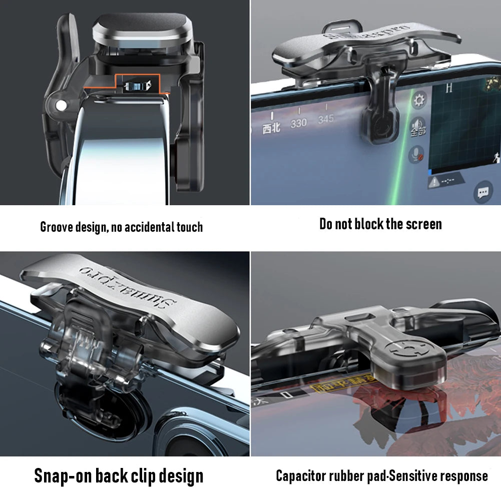 X8 Mobile Game Trigger | 6 Finger Sensitive Shoot Triggers for PUBG & Mobile Gaming additional angle