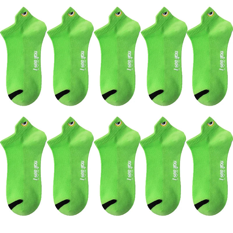 5/10 Pairs Man Short Socks Ankle Boat Socks Breathable Casual Athletic Socks Women Su lifestyle view