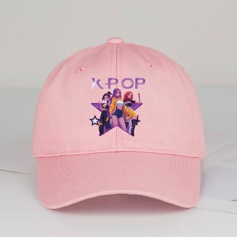 K-POP Cartoon Girl Group Baseball Cap | Unisex Retro Adjustable Dad Hat additional angle