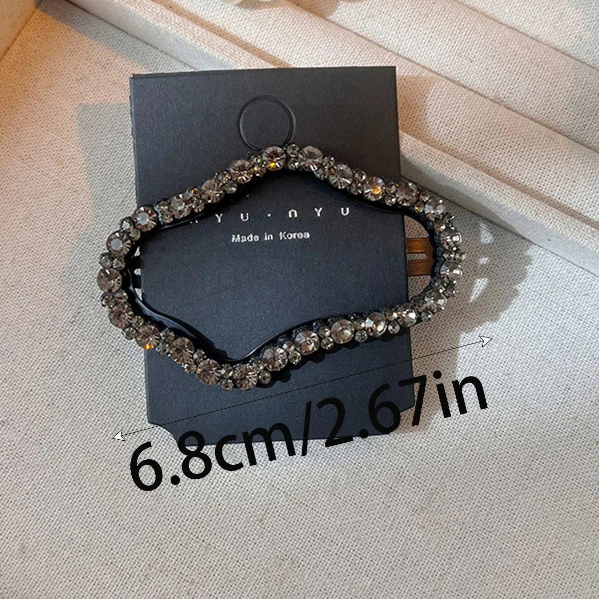 4 PCS Rhinestones BB Clip Side Bangs Synthetic Hair Accessories Hollow out Design H additional angle