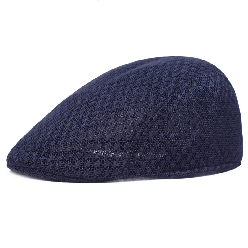 Summer Mesh Beret Hat | Unisex Newsboy Flat Cap for Casual Wear lifestyle view