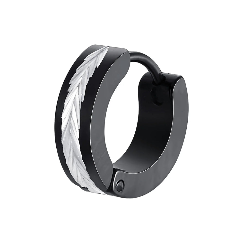 Vnox Stainless Steel Small Hoop Earrings for Men Women | Stylish Two-Tone Metal Huggie close-up view