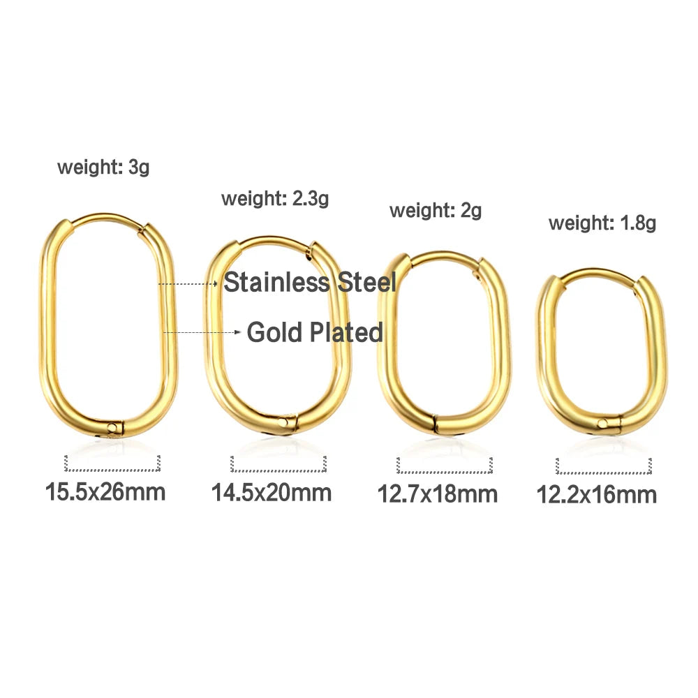 LUXUSTEEL Simple Hoop Earrings | Anti-Allergy Stainless Steel for Women alternate view