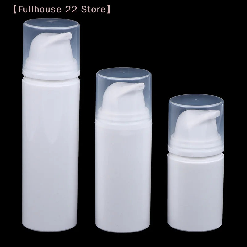 【MAX-22】15ml 30ml 50ml Plastic Bottles Cream Refillable White Airless Pump Emulsion additional angle