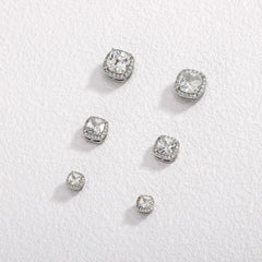 TOPGRILLZ 1 Pair Square Iced Out Cubic Zirconia Brass Magnetic Ear Clip Simple Fashio alternate view