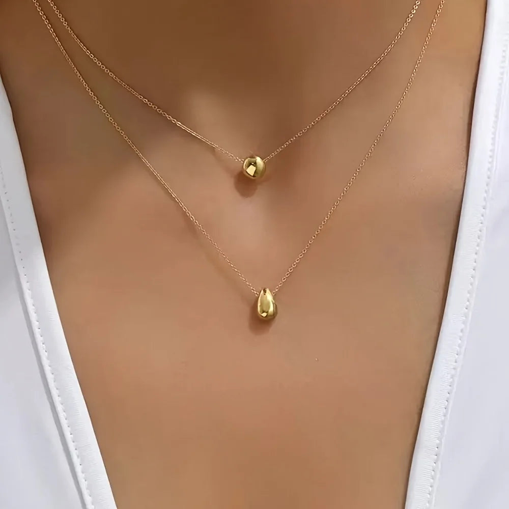 Teardrop Necklace Waterdrop Pendant | Minimalist Stainless Steel Jewelry for Women