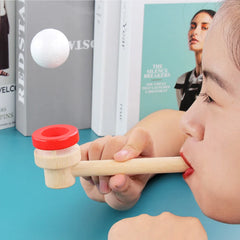 Wooden Balance Blowing Toys Blowing Pipe Whistles Balls Toys Floating Blow Pipe Balls Ga detail view