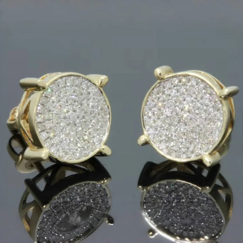 Square Cubic Zirconia Stud Earrings | Vintage Style for Women and Men alternate view