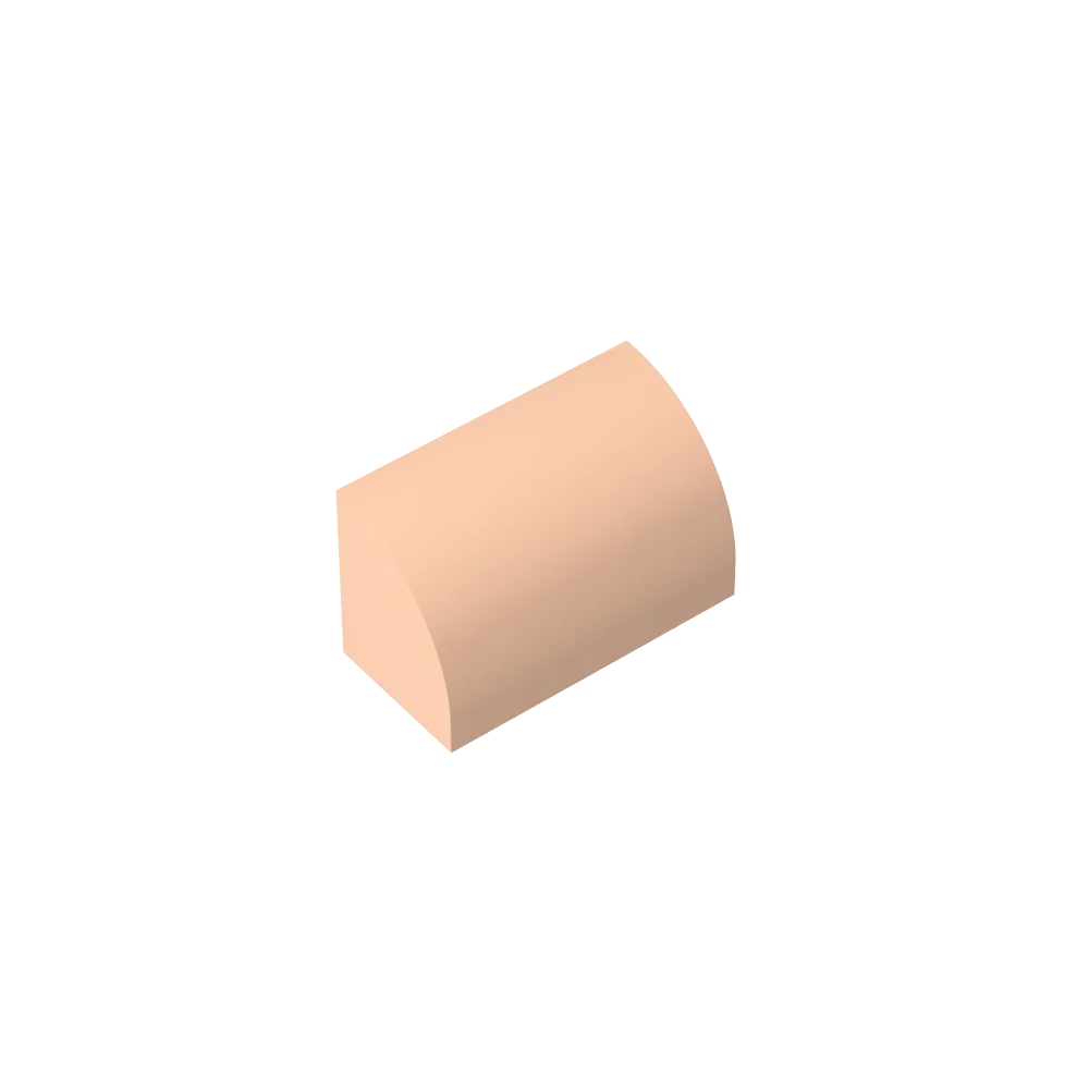 Gobricks GDS-M063 Curved Brick 1 x 2 x 1 No Studs | Compatible Building Block alternate view
