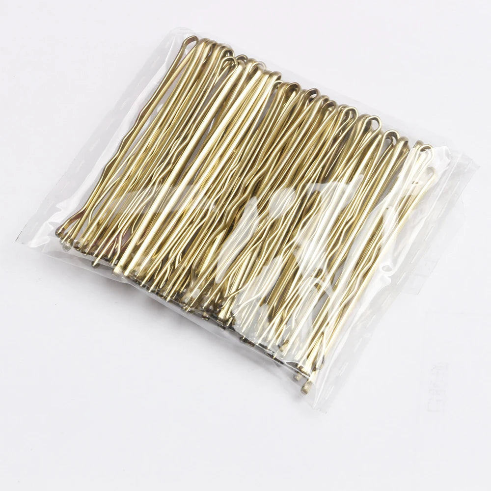 New 50 Pcs 4 Colors 5cm Hair Clip Lady Hairpins Curly Wavy Grips Hairstyle Hairpins W lifestyle view