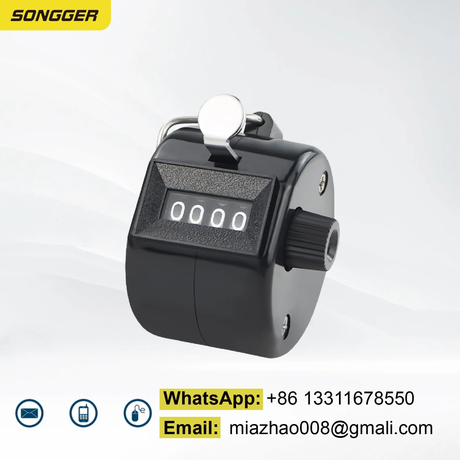 Manual Counter Mechanical Tally Handheld Rotary Clicker Counter | Resettable People additional angle