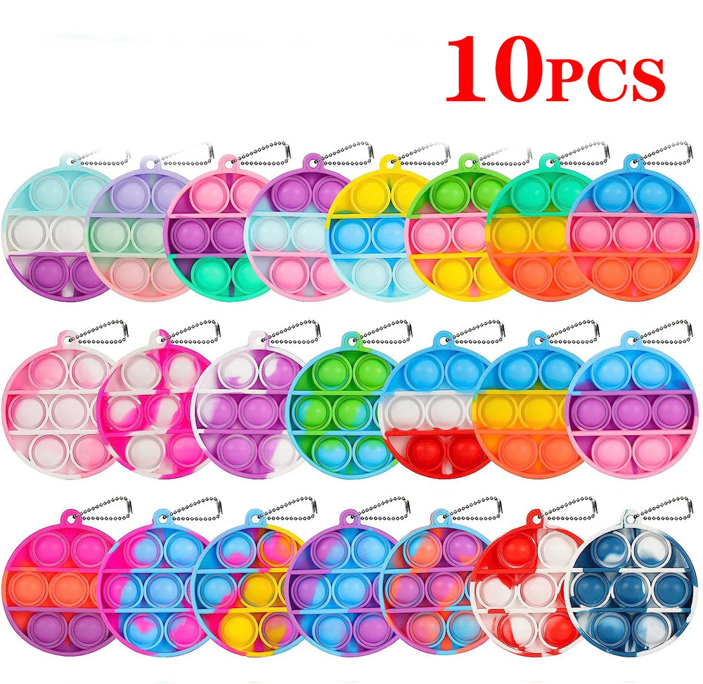 Pop Keychains Fidget Toys Bulk | Stress Relief Sensory Prizes for Classroom close-up view
