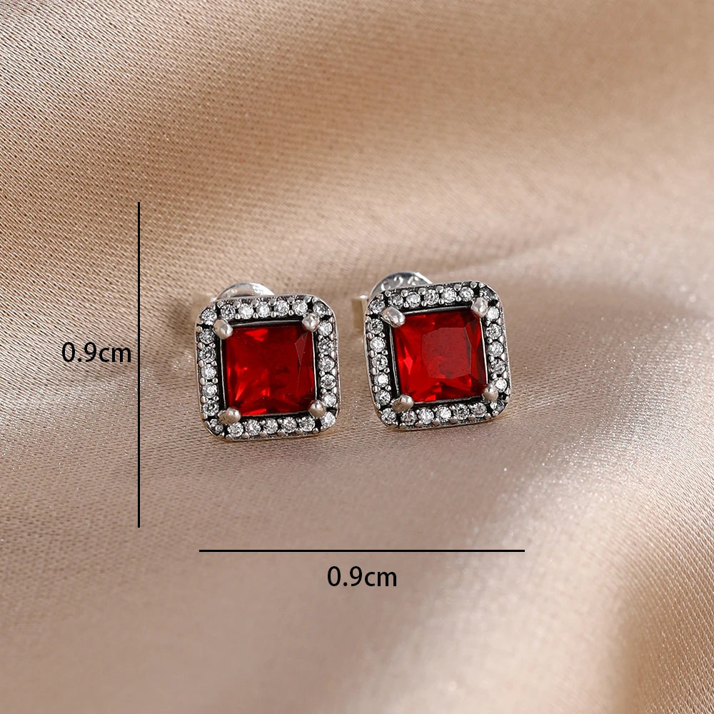 2026 New Hot Sale Blue Zircon Earrings for Women with European and American Style Fas lifestyle view