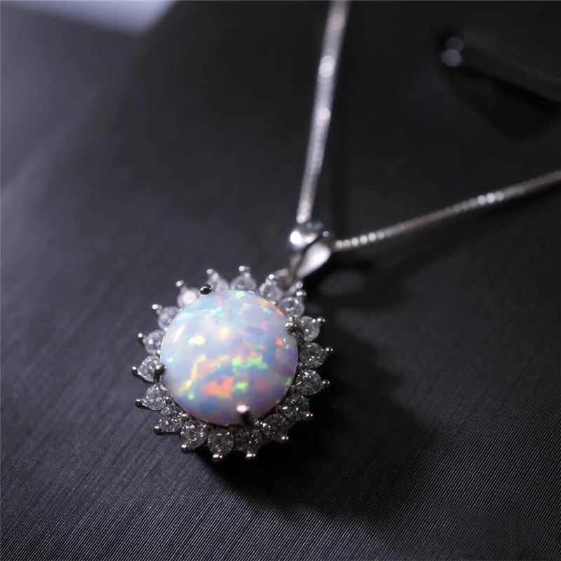 Fashion Sun Flower Pendant Necklace For Women Charm Rose Gold Color Crystal Zircon Im lifestyle view