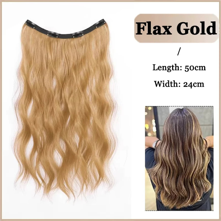 Synthetic Long Straight Clip In Hair Extension | 4 Clips Hidden Hair Piece Wig alternate view