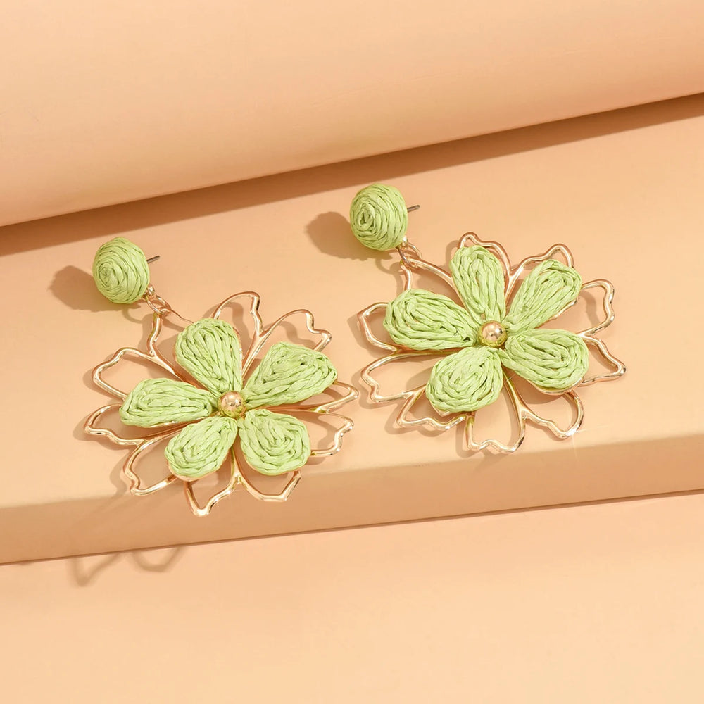 Bohemian Flower Drop Earrings | Handmade Summer Jewelry for Women lifestyle view
