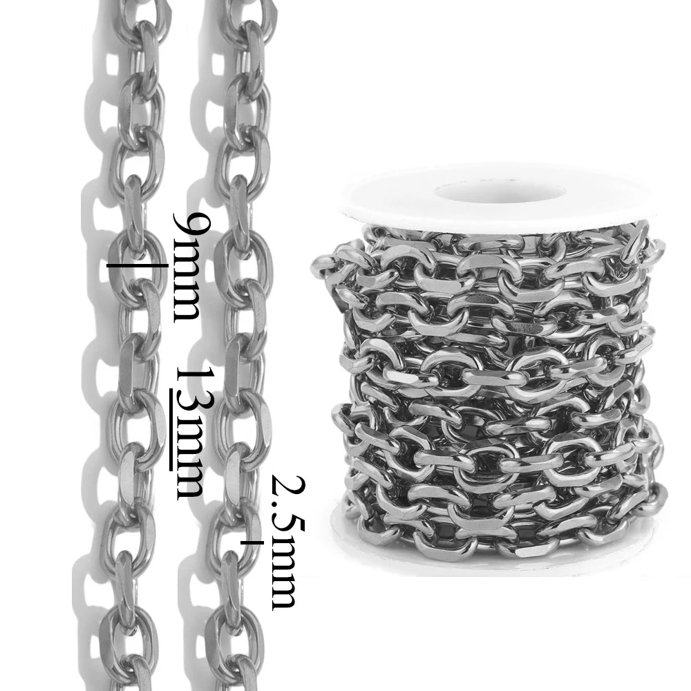 1 Meter Stainless Steel Chain Gold Silver DIY Jewelry Making Chain Necklace Bracelet lifestyle view
