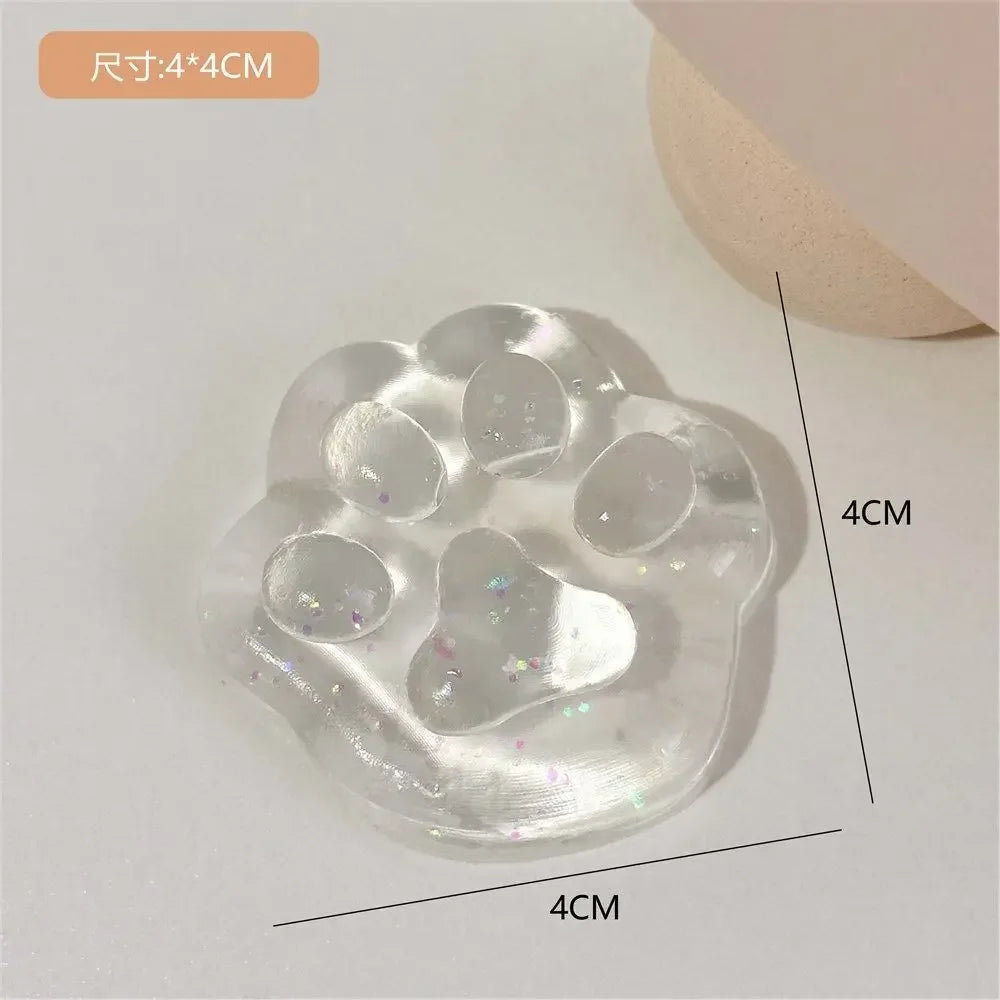 Mini Cat Paw Squeeze Toy Silicone Pinch Decompression Toy Plush TPR Fidget Sensory additional angle
